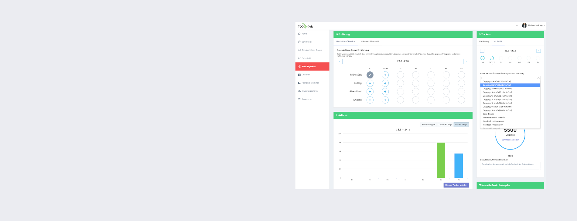 Unser Ernährungstagebuch