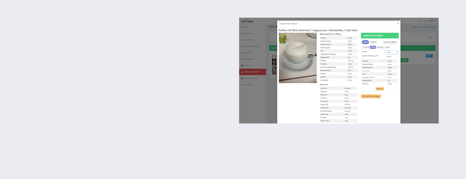 Unser Ernährungstagebuch