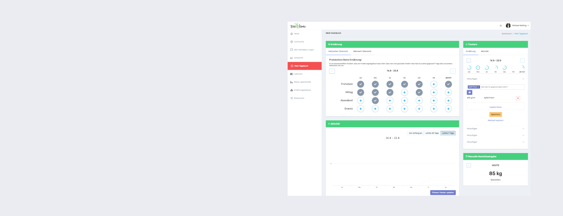 Unser Ernährungstagebuch